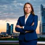 사이버보안 경력개발을 위한 실전 팁 - **

A professional businesswoman in a modest dark blue business suit, standing confidently in front ...