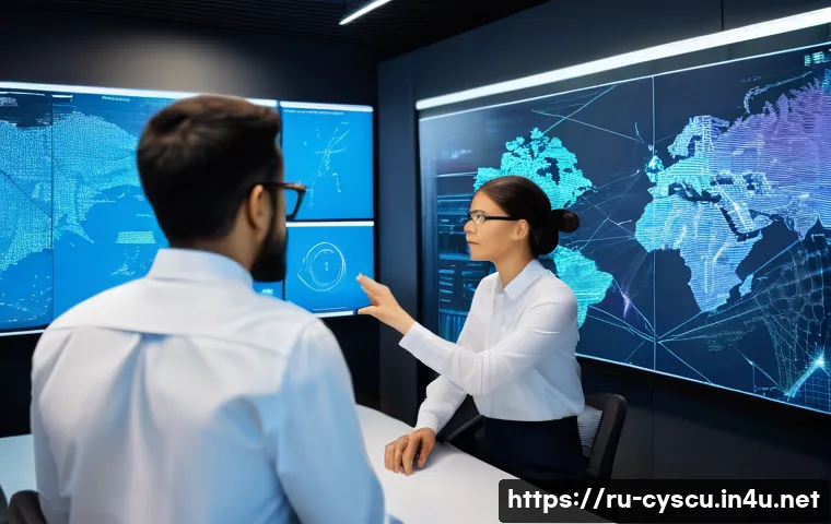 사이버보안 업계에서의 커뮤니티 활동 중요성 - **Prompt 1: The Collective Mind in Action**
"A diverse group of 5-7 cybersecurity professionals,...
