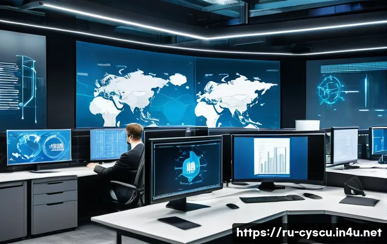 사이버보안에서 발생한 법적 분쟁 사례 - A modern Russian corporate office environment with diverse professionals in business attire actively...
